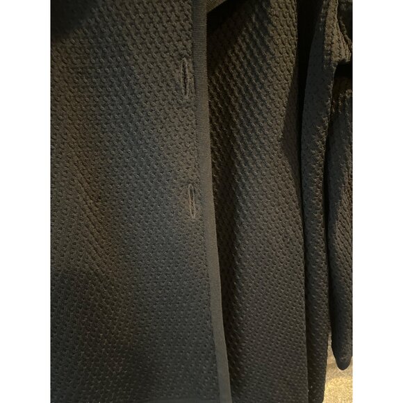 Exclusively Misook Black Open-Front Textured Cardigan L Made In Korea 100% Acryl - Picture 7 of 8